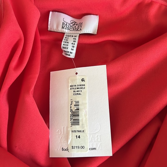 Belle Badgley Mischka Maya One Shoulder Drape Sleeve Dress - Picture 12 of 12